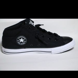 converse black mid tops